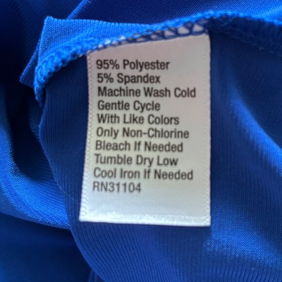 The Limited Royal Blue Wrap Dress w/ Tie Size XL  Ruffles Half Sleeve Stretchy - Picture 10 of 10